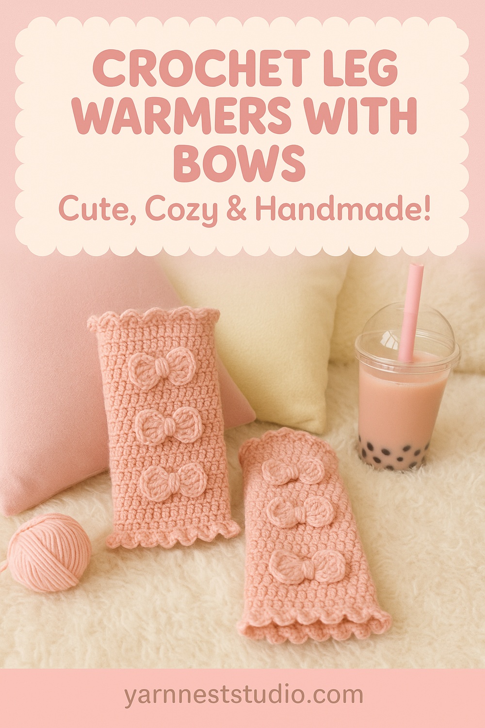 Scalloped Edge Leg Warmers with Mini Bows