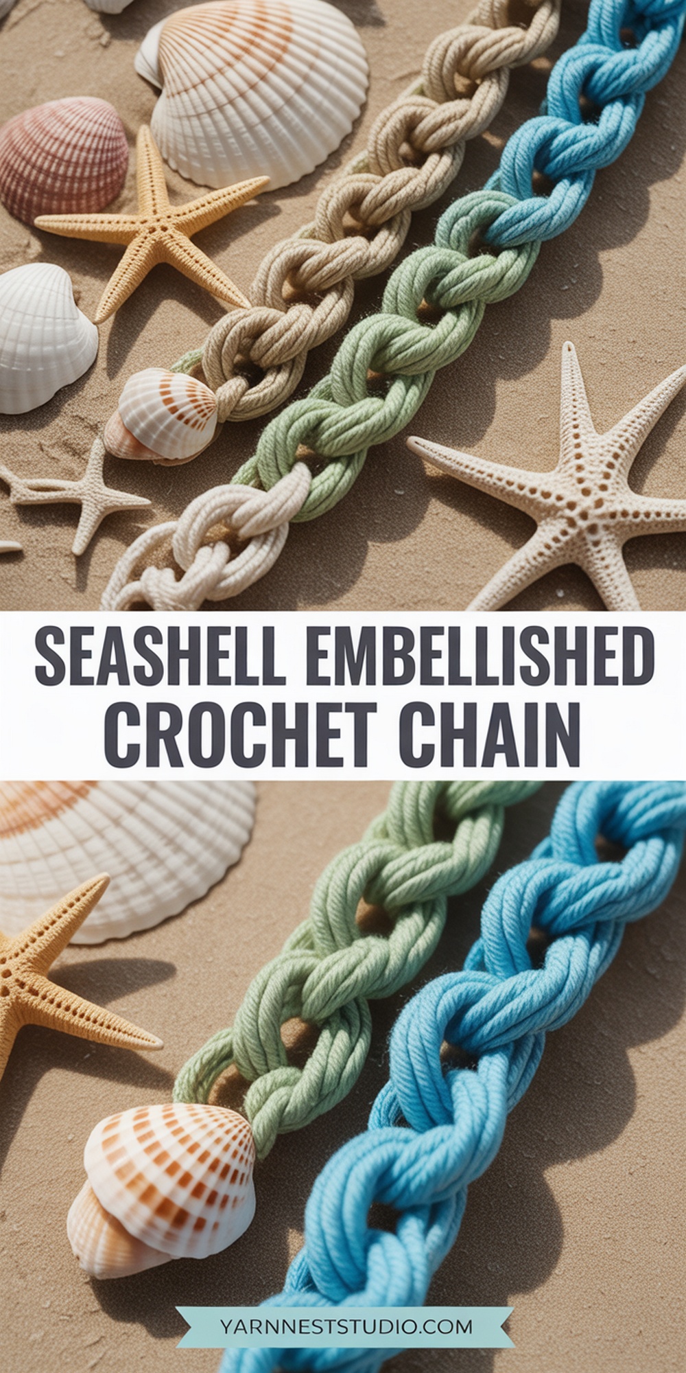 Seashell Embellished Crochet Chain
