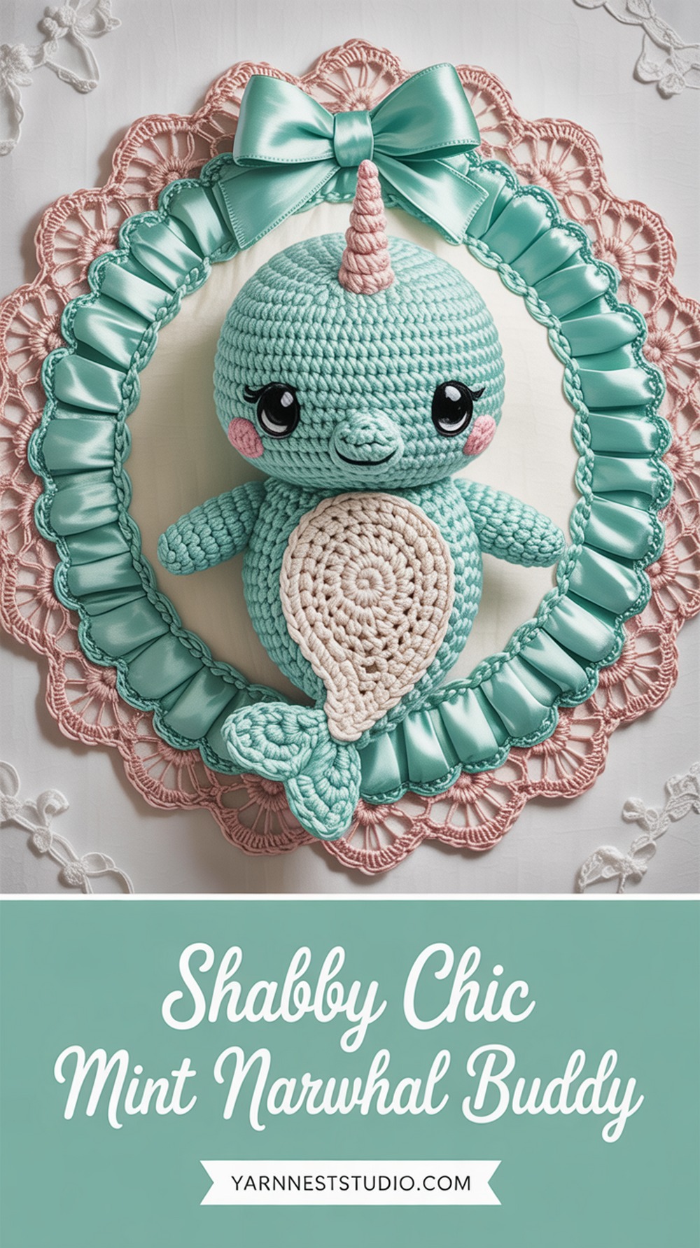 Shabby Chic Mint Narwhal Buddy