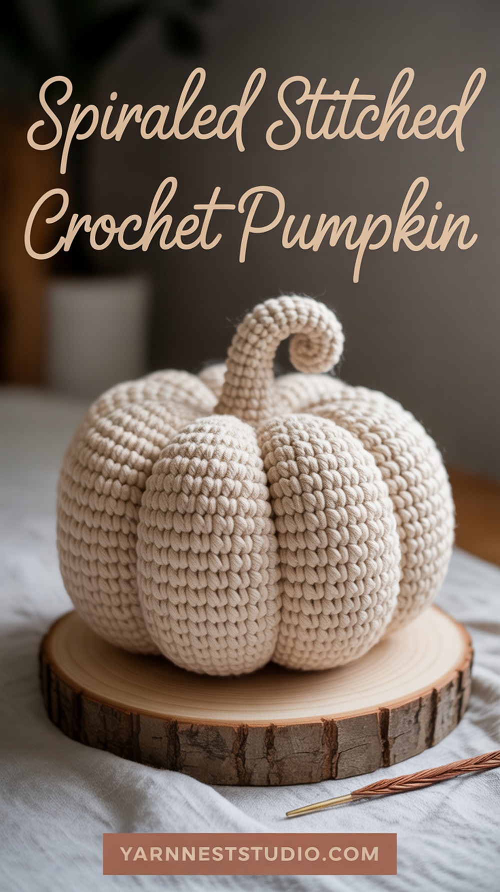 Spiraled Stitched Crochet Pumpkin