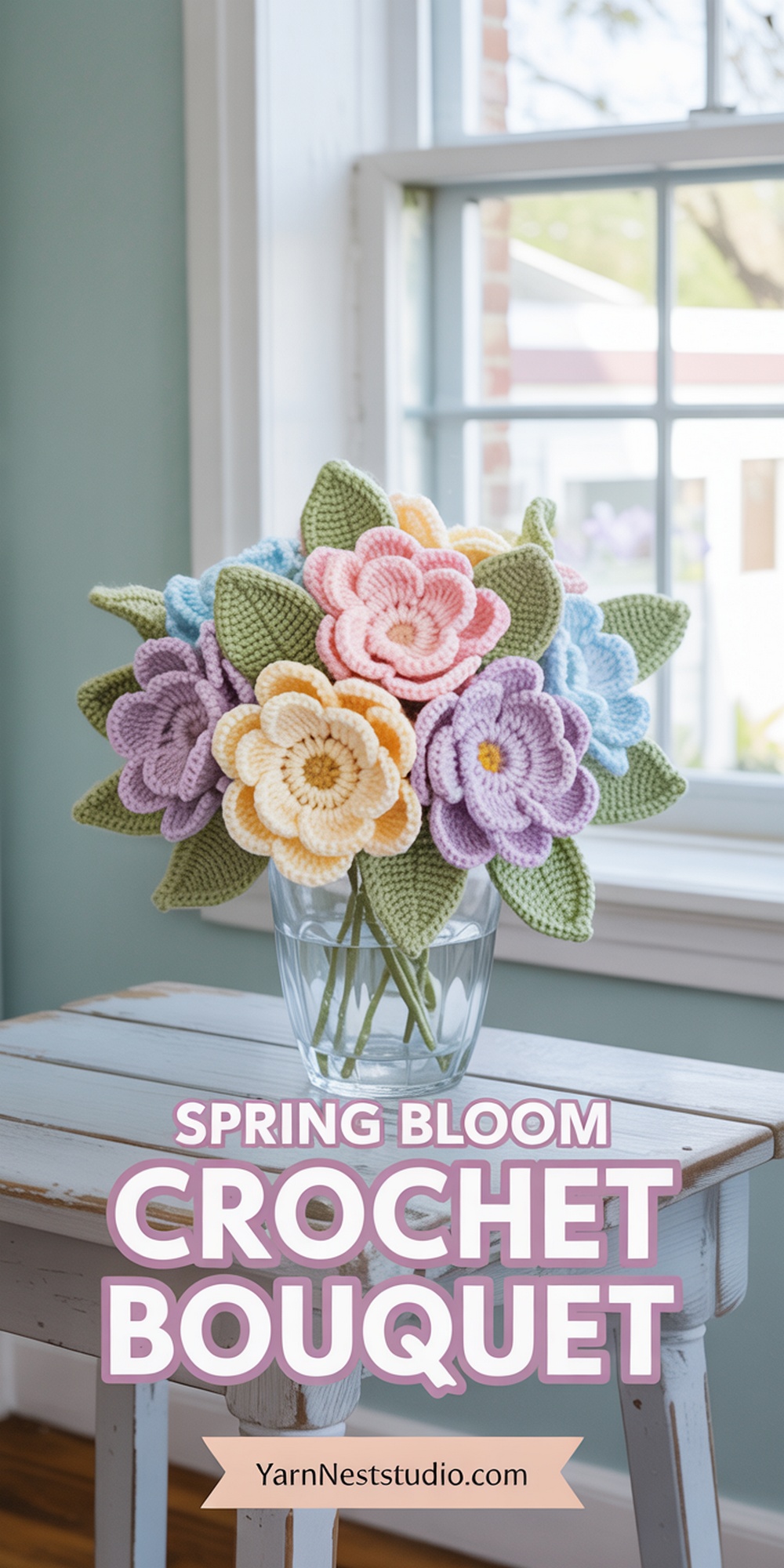Spring Bloom Crochet Bouquet