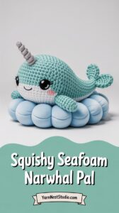 Squishy Seafoam Narwhal Pal