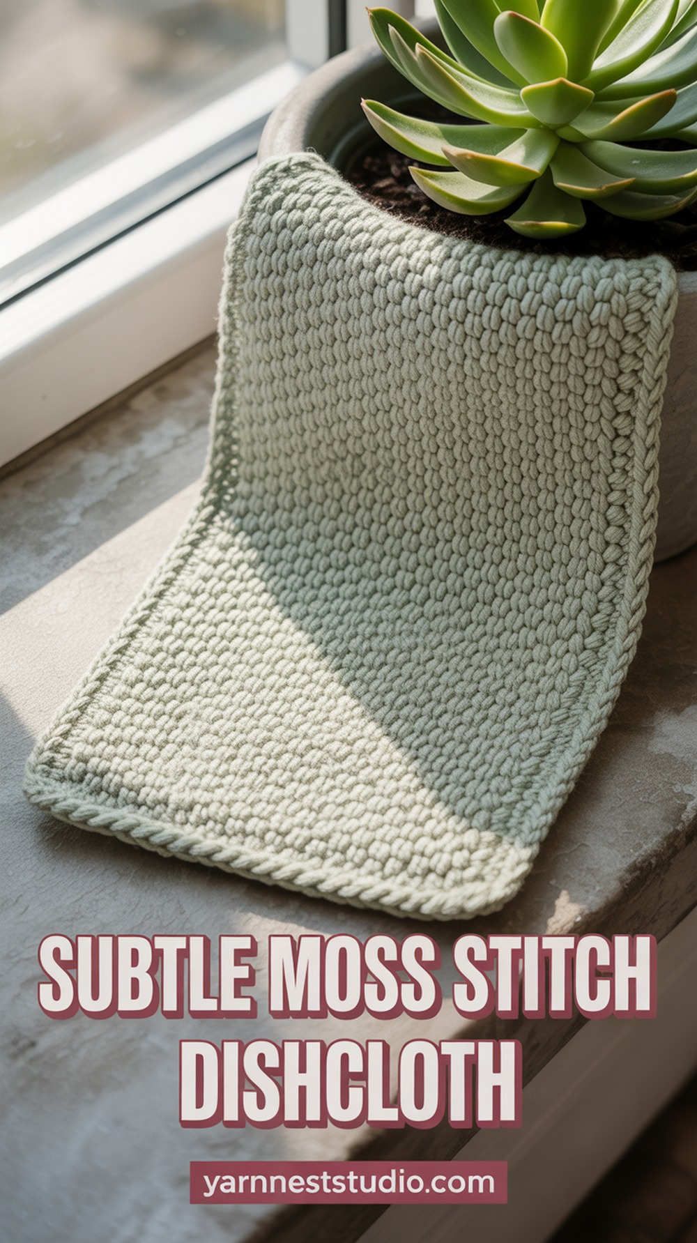 Subtle Moss Stitch Dishcloth
