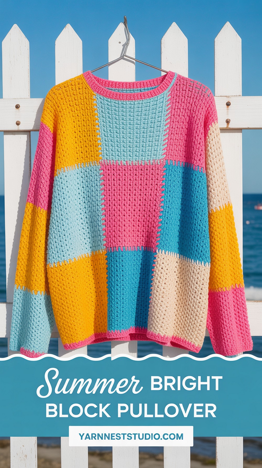 Summer Bright Block Pullover
