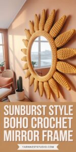 Sunburst Boho Crochet Mirror Design