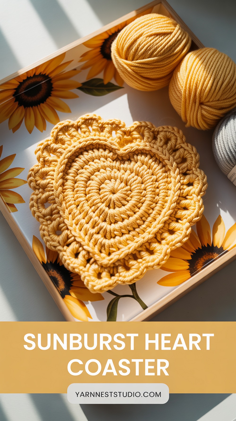 Sunburst Heart Coaster