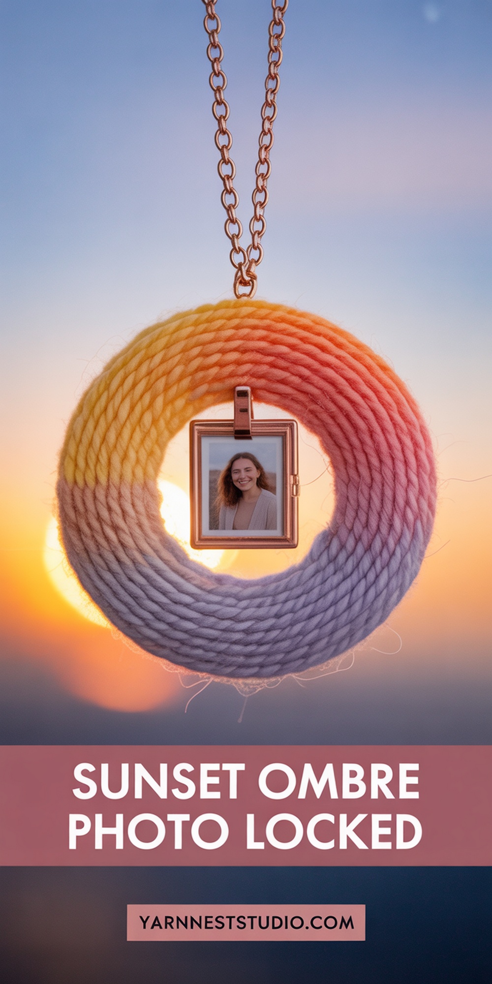 Sunset Ombre Photo Locket