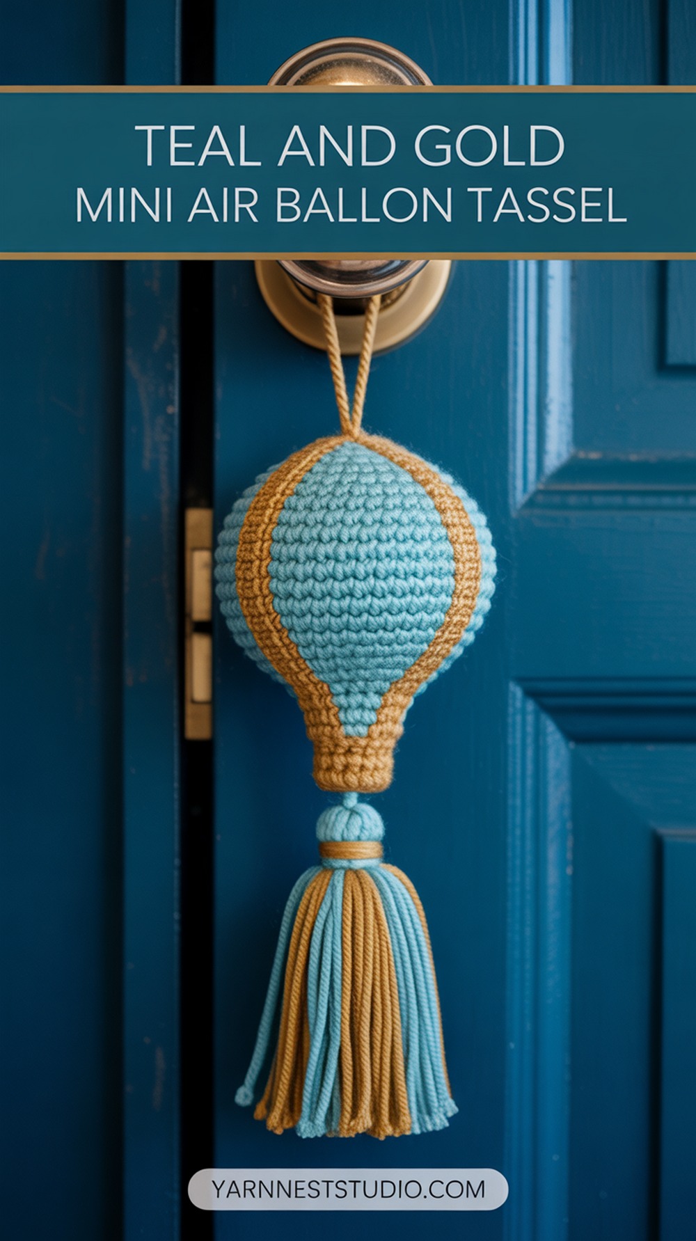 Teal and Gold Mini Air Balloon Tassel