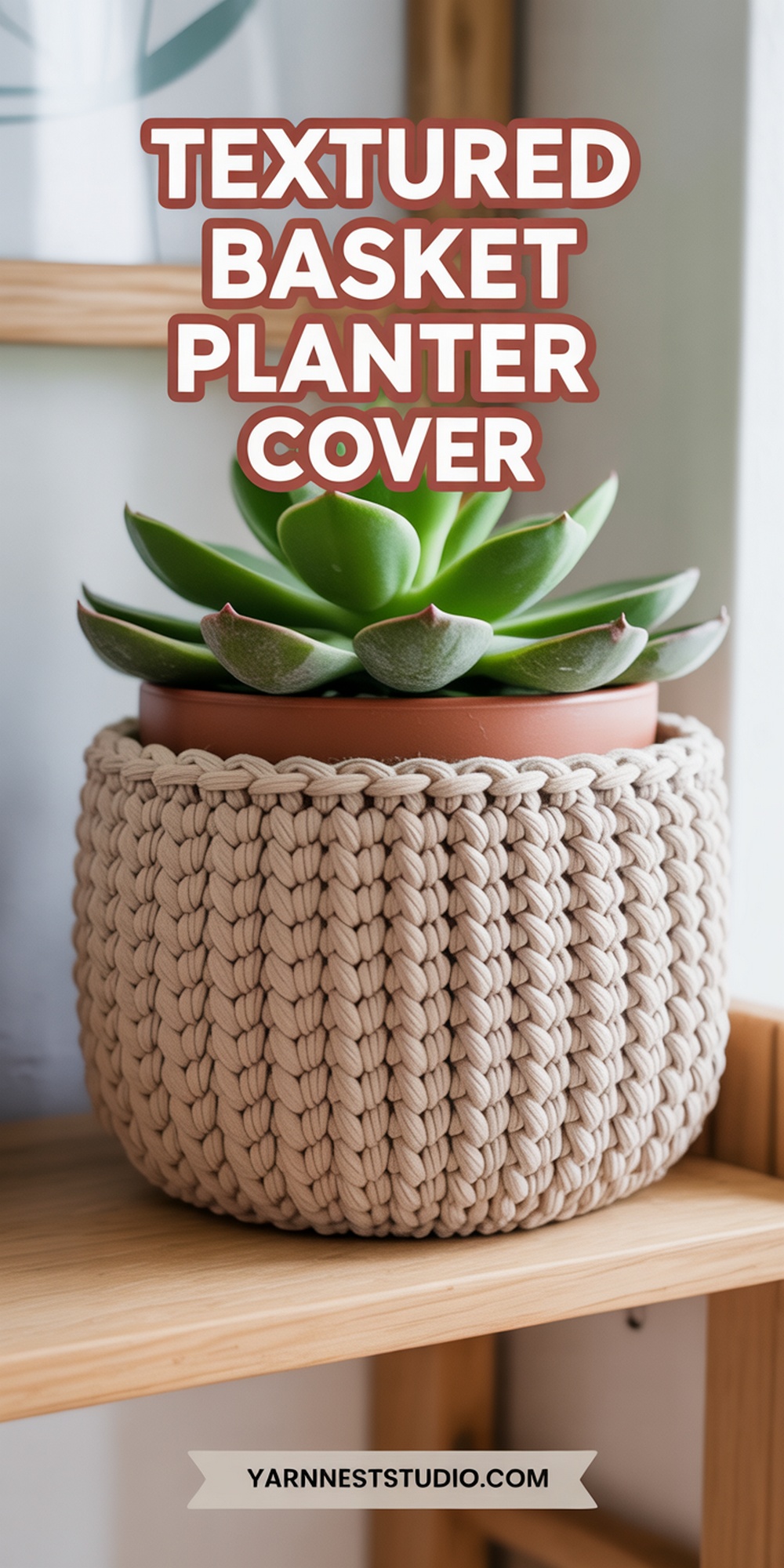 Textured Basket Planter Cover