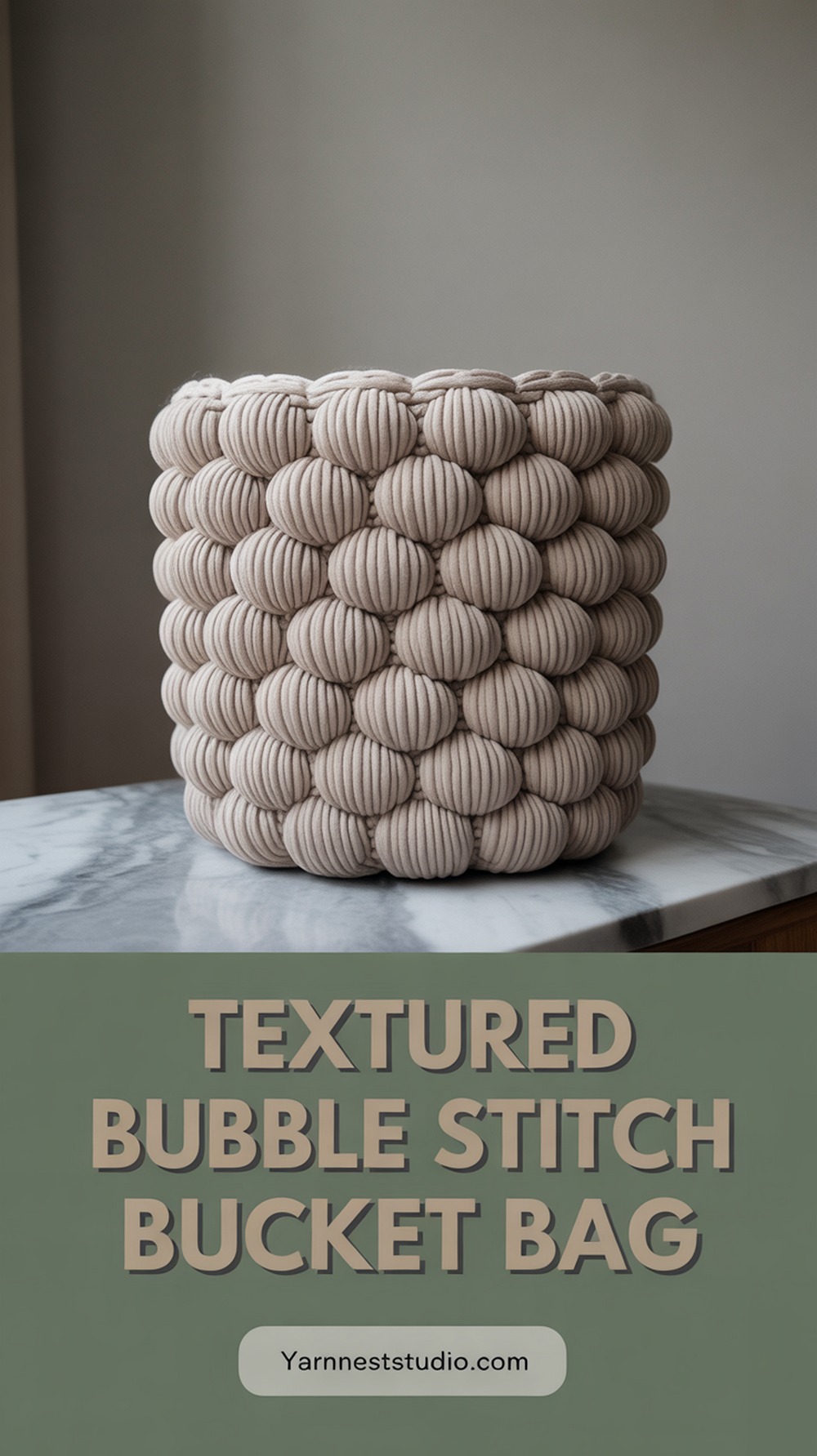 Textured Bubble Stitch Bucket Bag