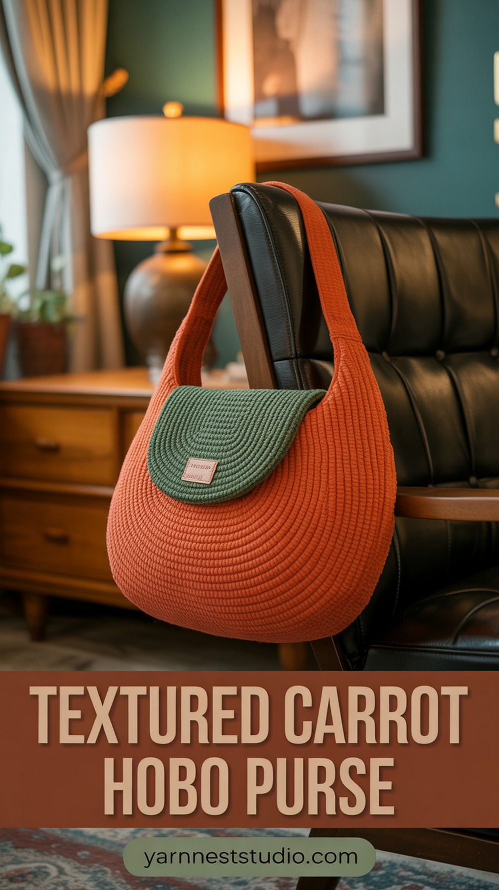 Textured Carrot Hobo Purse
