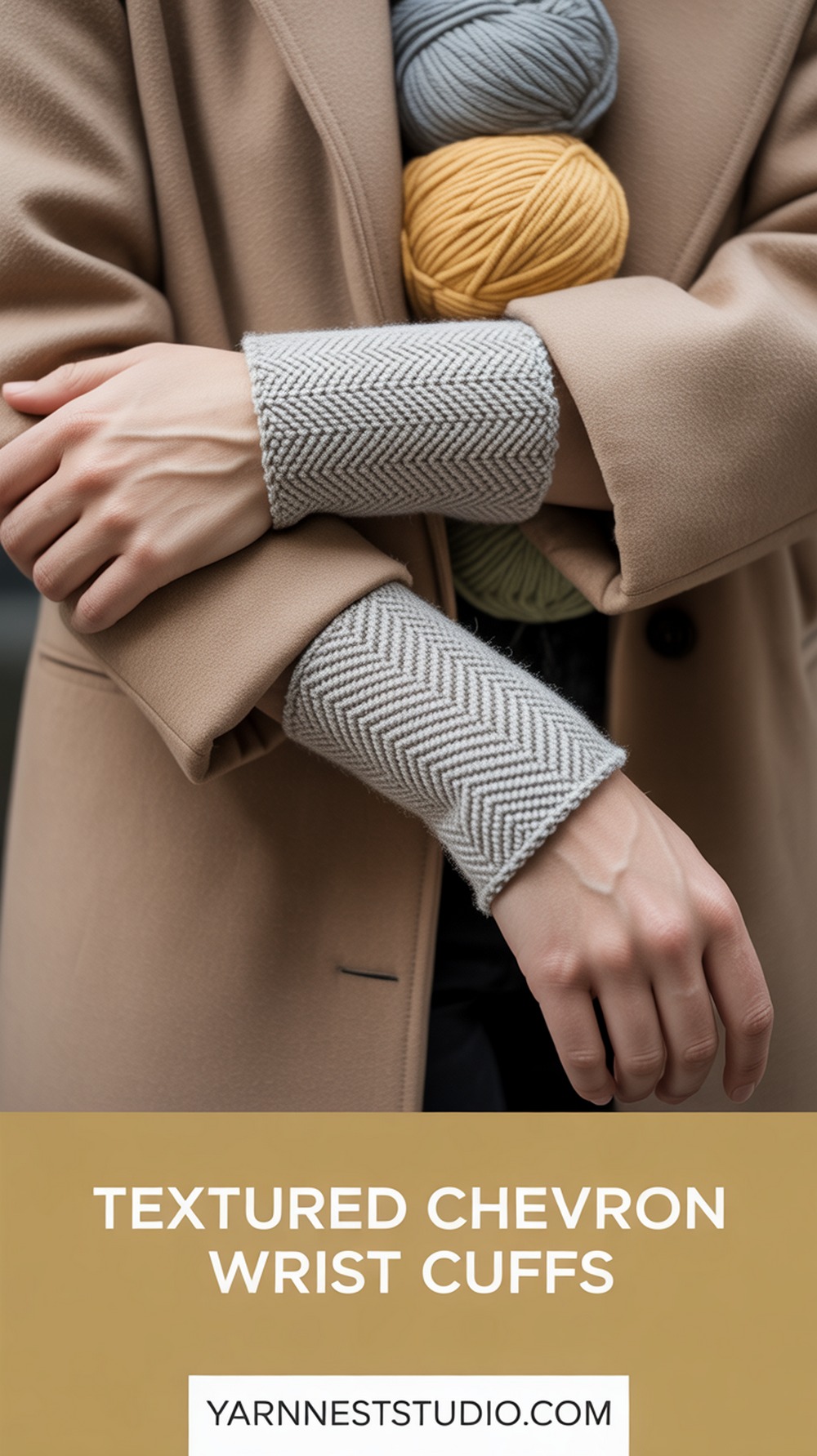 Textured Chevron Wrist Cuffs