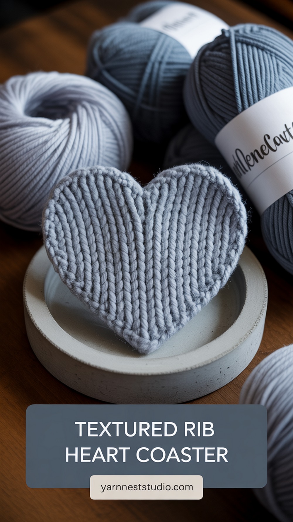 Textured Rib Heart Coaster