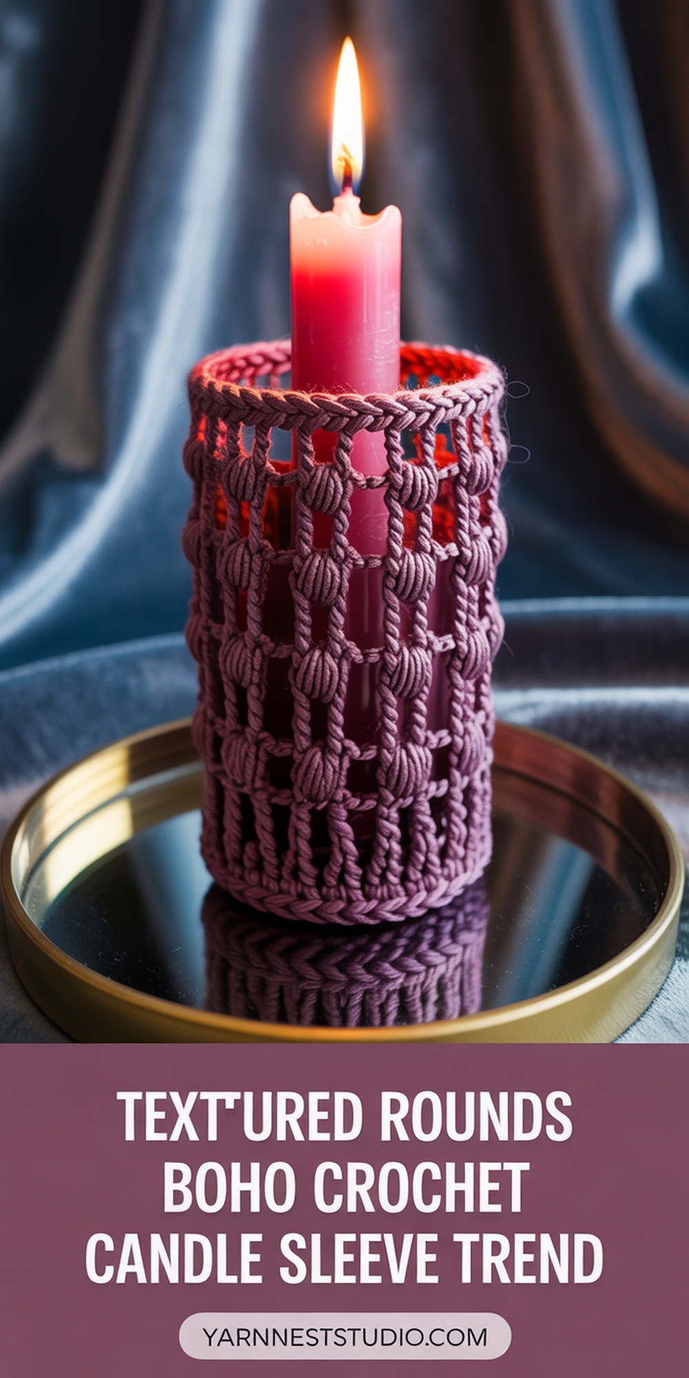 Textured Rounds Boho Crochet Candle Sleeve Trend