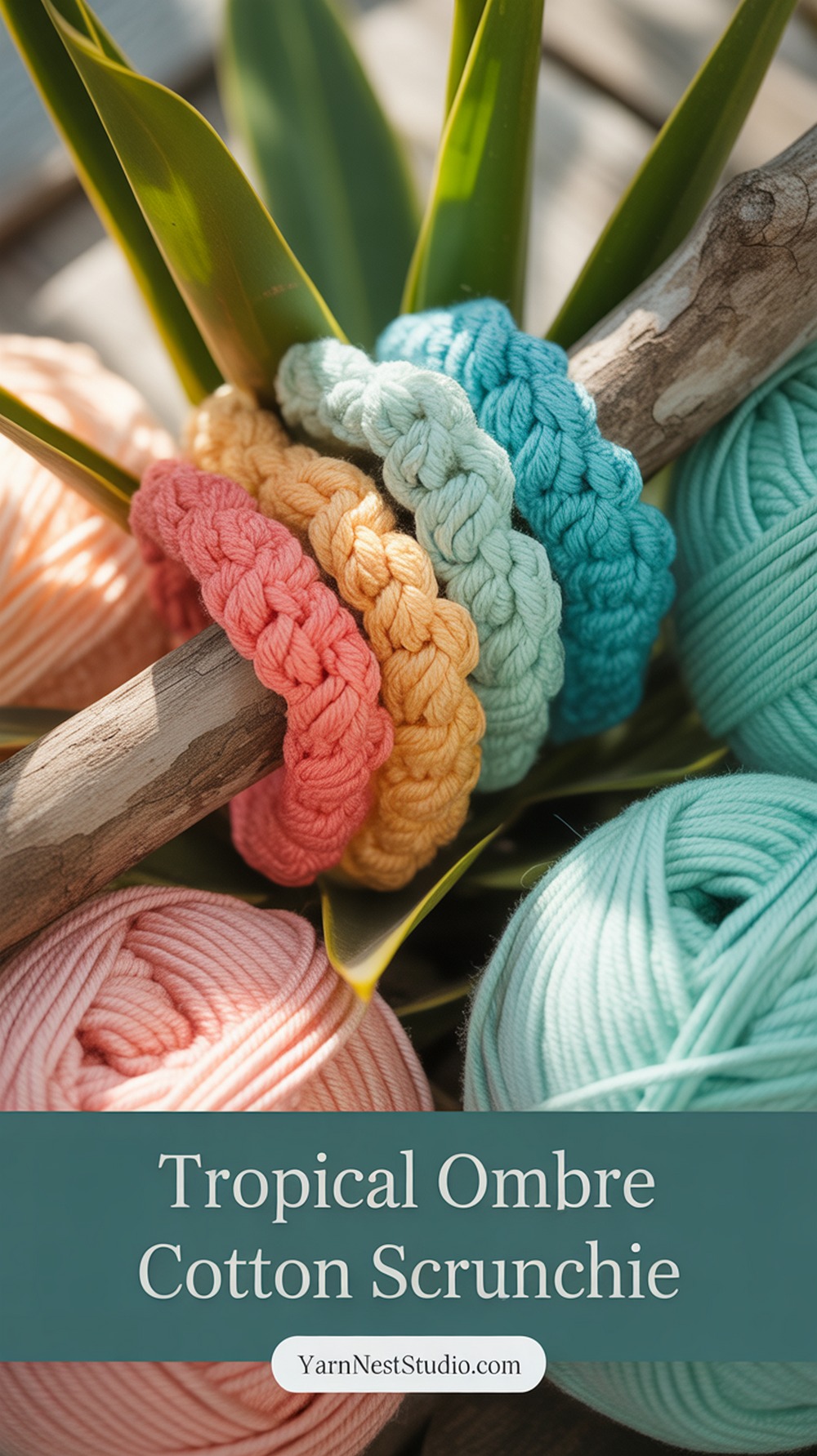 Tropical Ombre Cotton Scrunchie