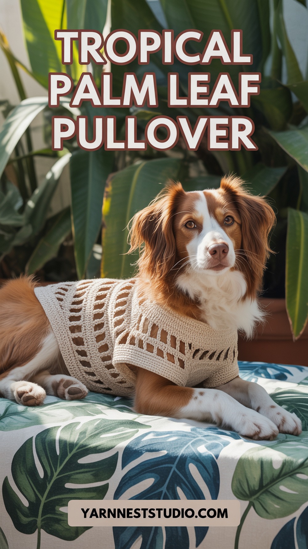 Tropical Palm Leaf Pullover