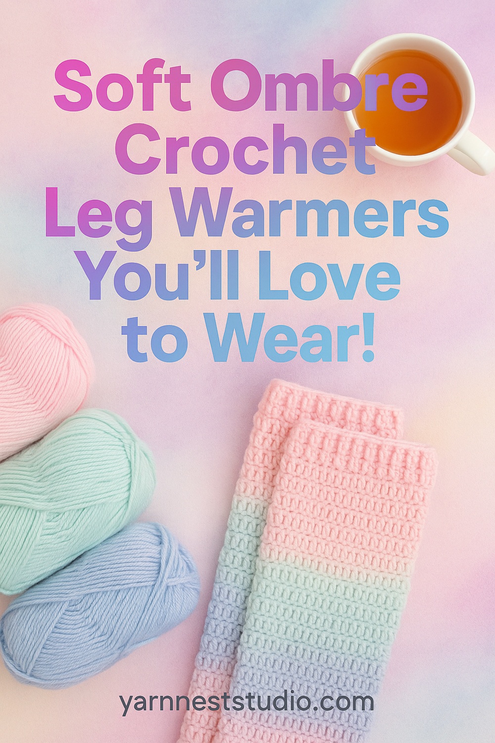 Two Tone Ombre Leg Warmers in Soft Pastels
