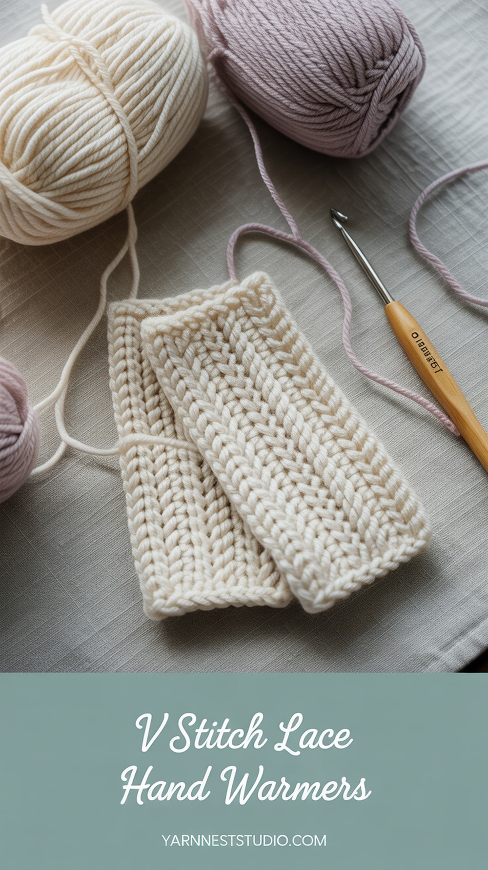 V Stitch Lace Hand Warmers