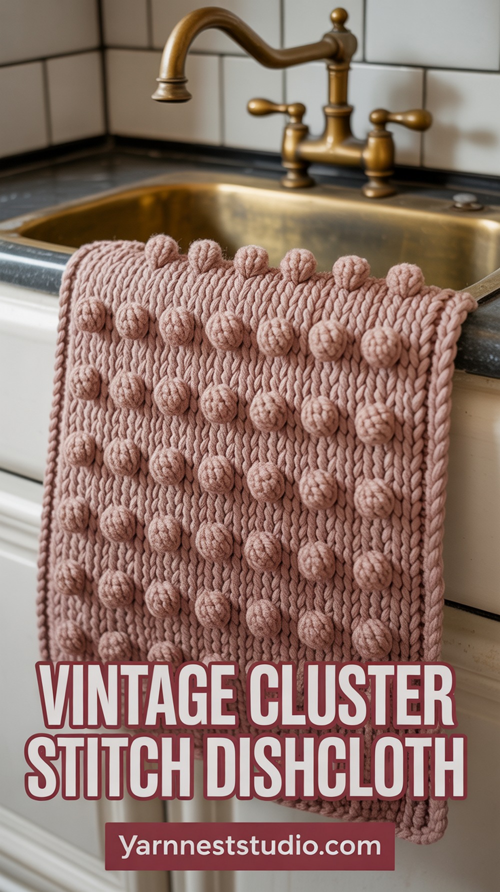 Vintage Cluster Stitch Dishcloth