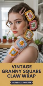 Vintage Granny Square Claw Wrap