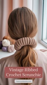 Vintage Ribbed Crochet Scrunchie