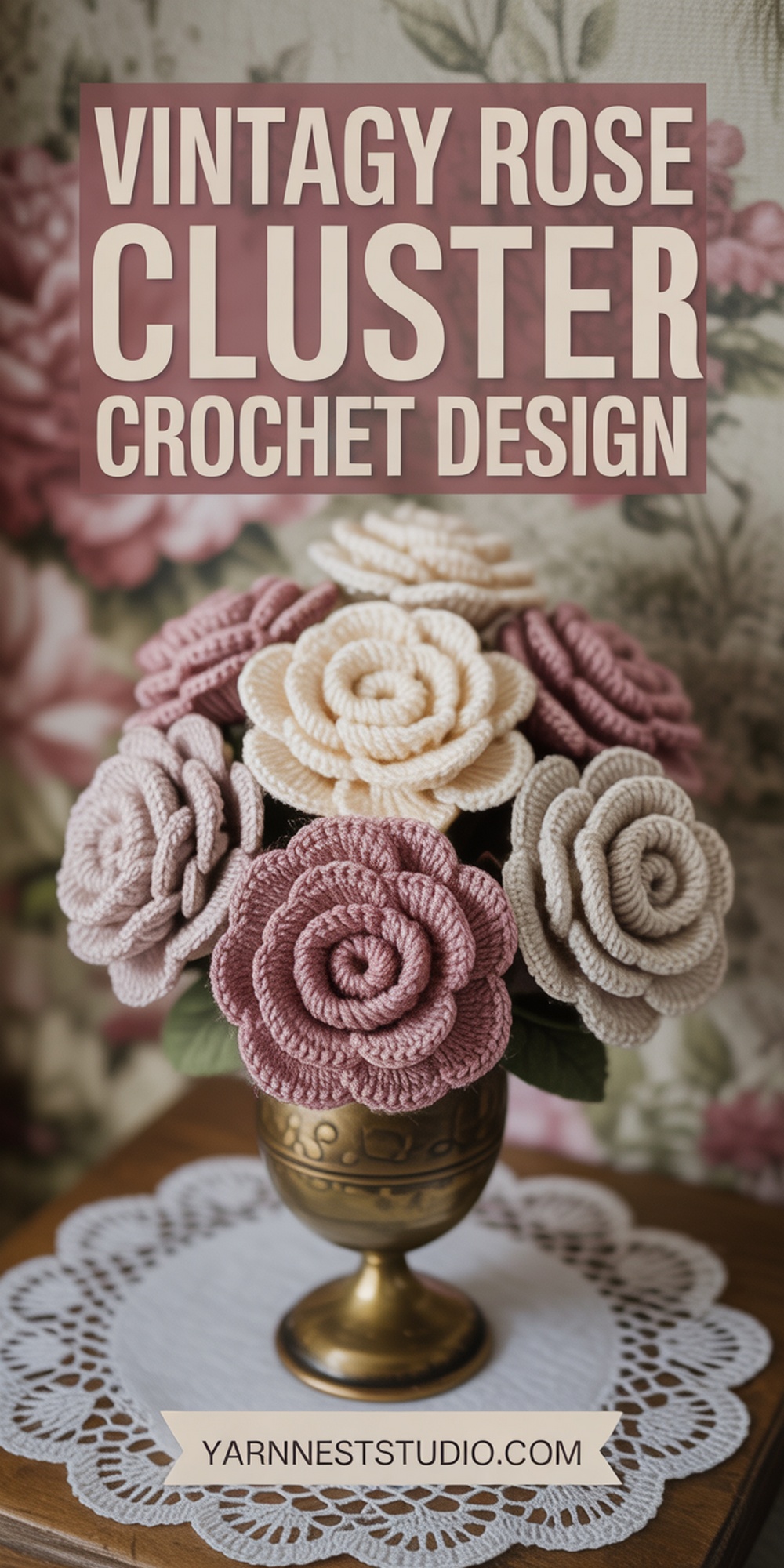 Vintage Rose Cluster Crochet Design