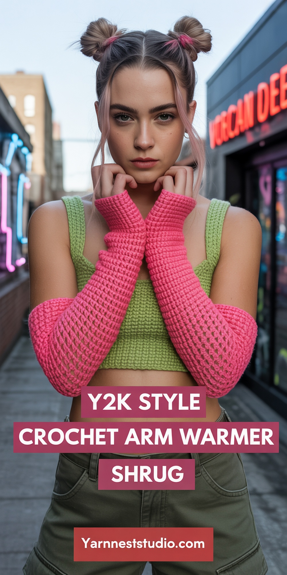 YK Style Crochet Arm Warmer Shrug