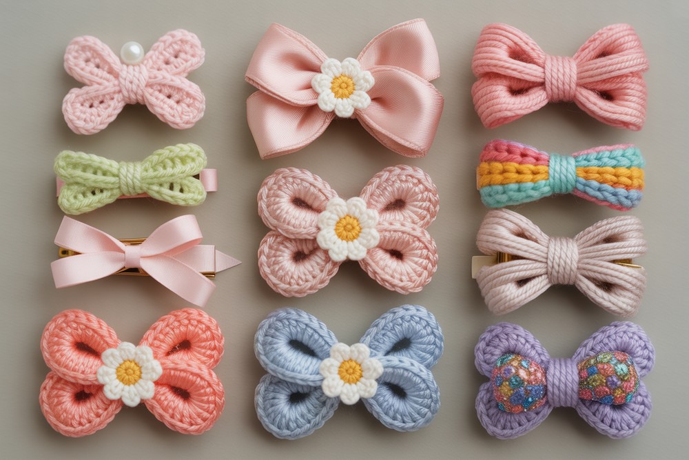 10 Crochet Coquette Bow Hair Clips Ideas