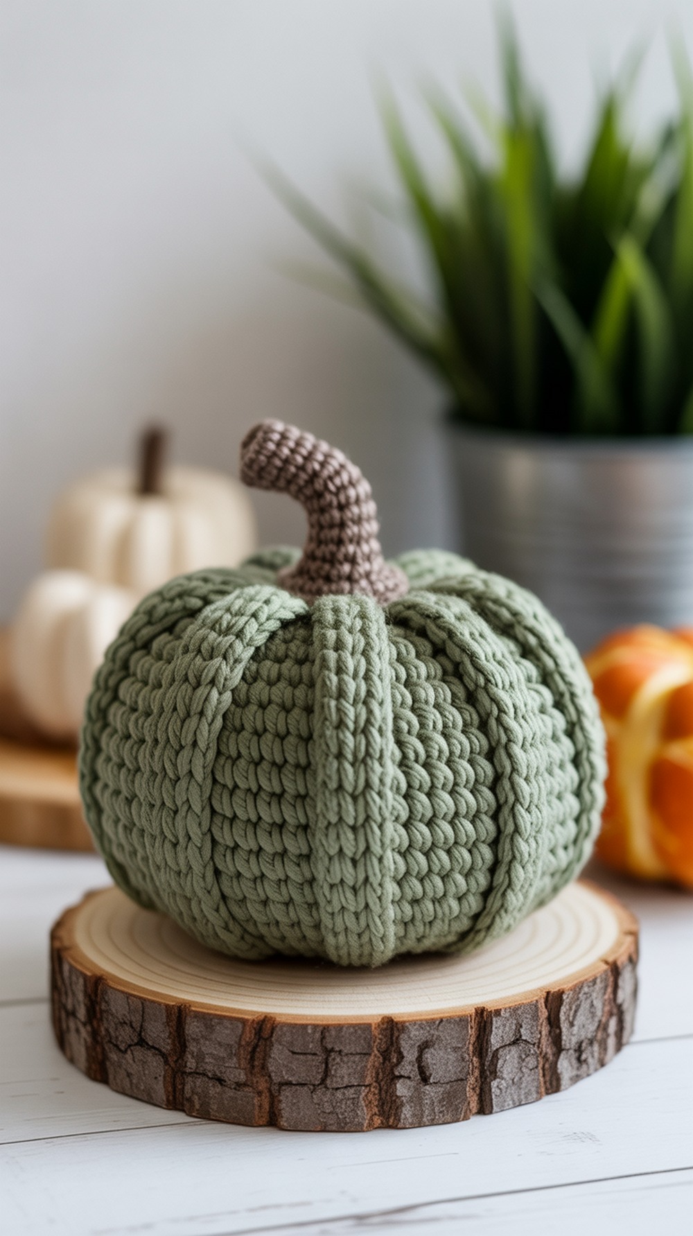 Alpine Stitch Crochet Pumpkin