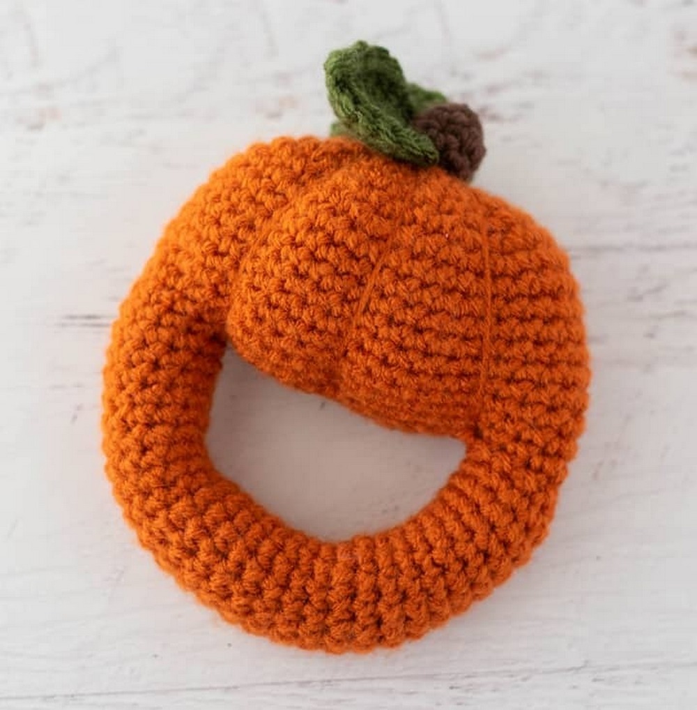 Baby Rattle Crochet Pumpkin
