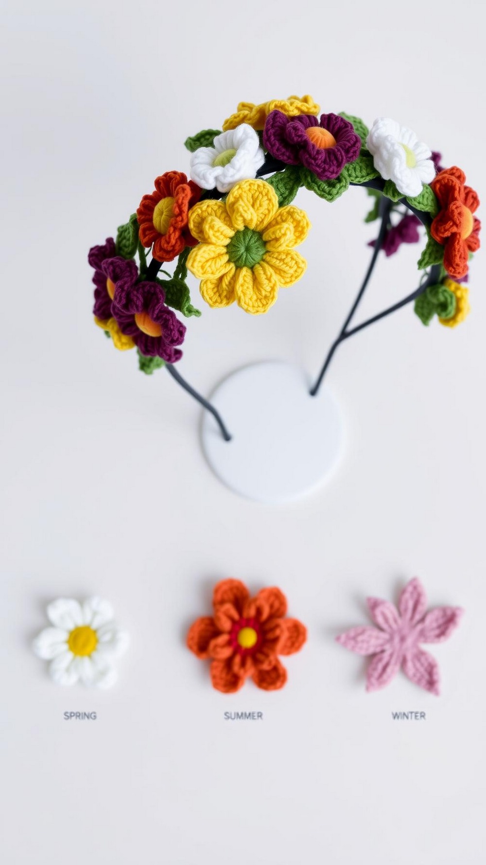 Beaded Bloom Crochet Flower Headband