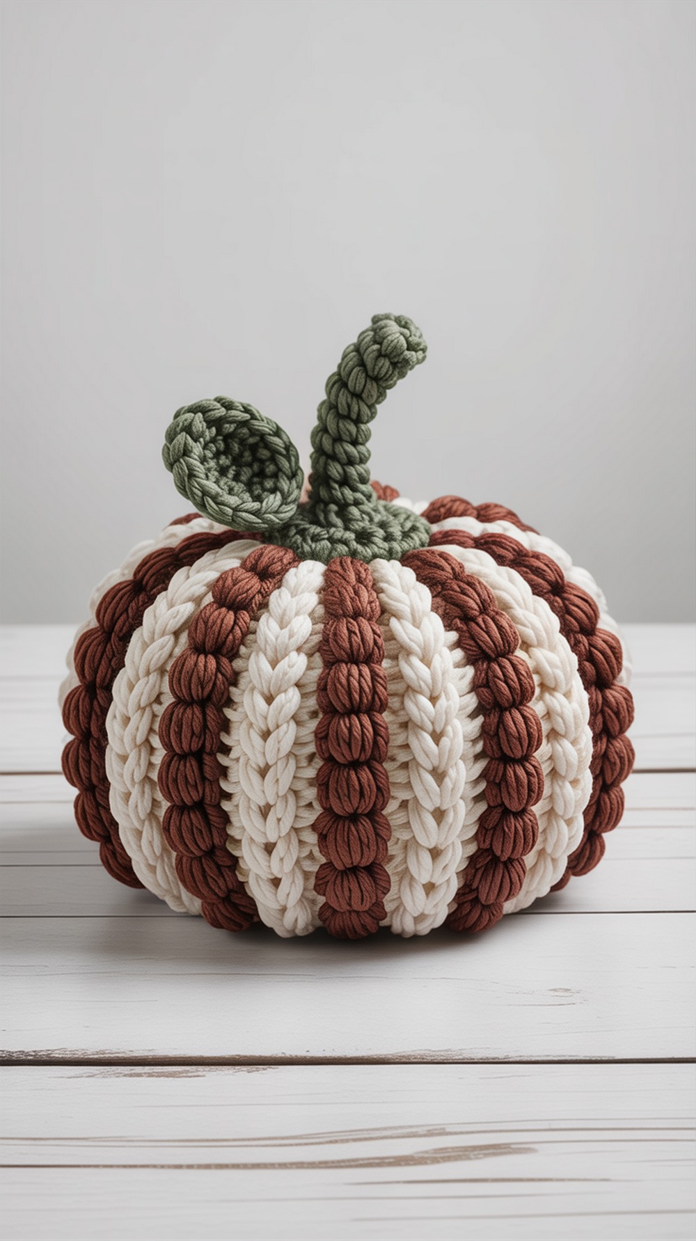 Bobble Stripe Crochet Pumpkin