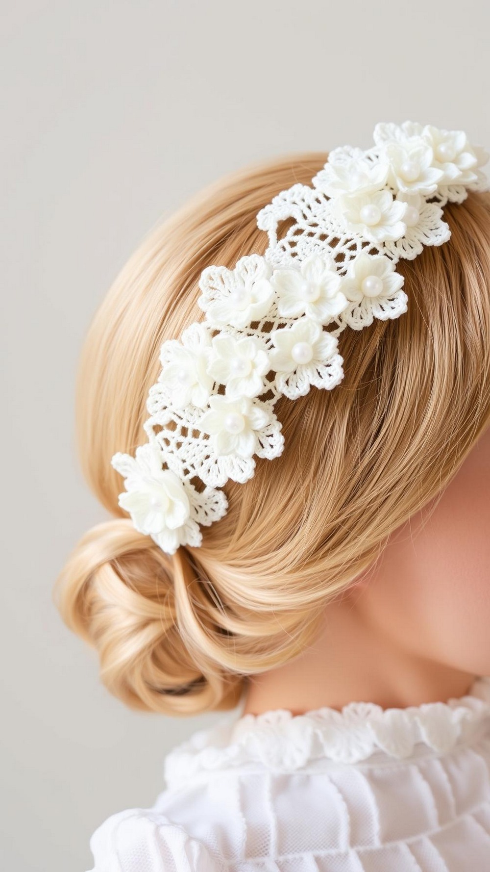 Bridal Lace Crochet Flower Headband