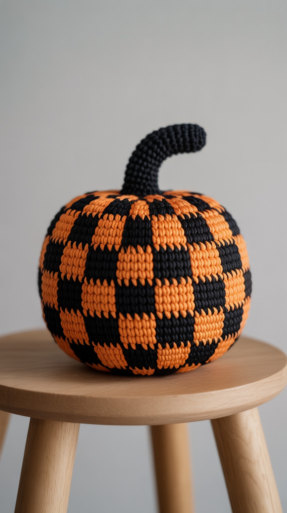Checkerboard Crochet Pumpkin