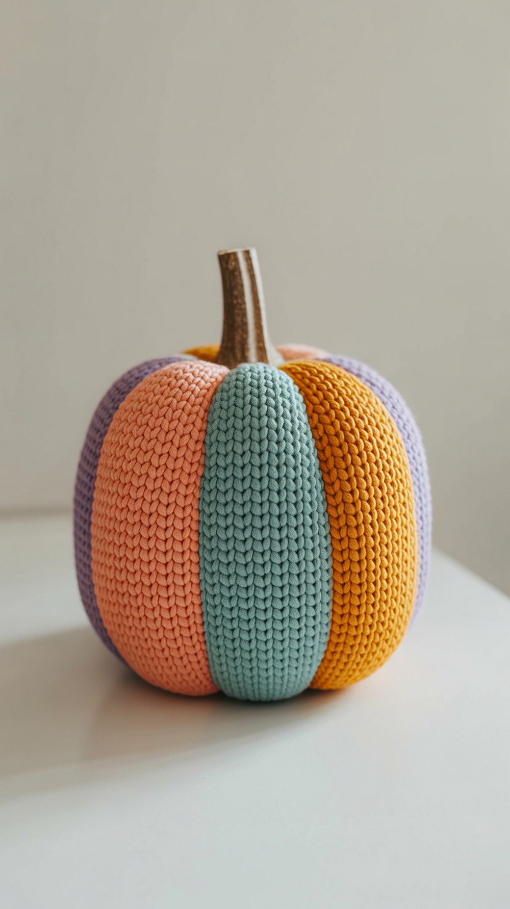 Color Block Crochet Pumpkin