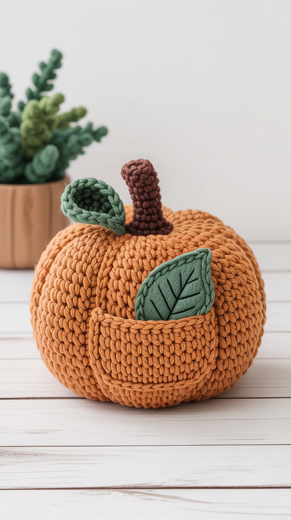 Cozy Pocket Crochet Pumpkin