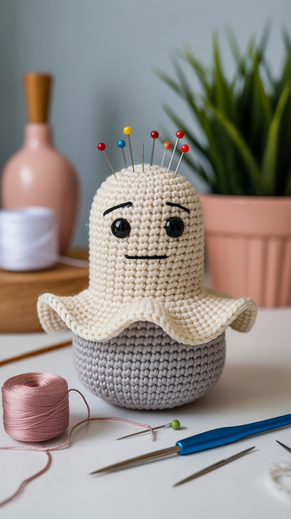 Crochet Ghost Pin Cushion