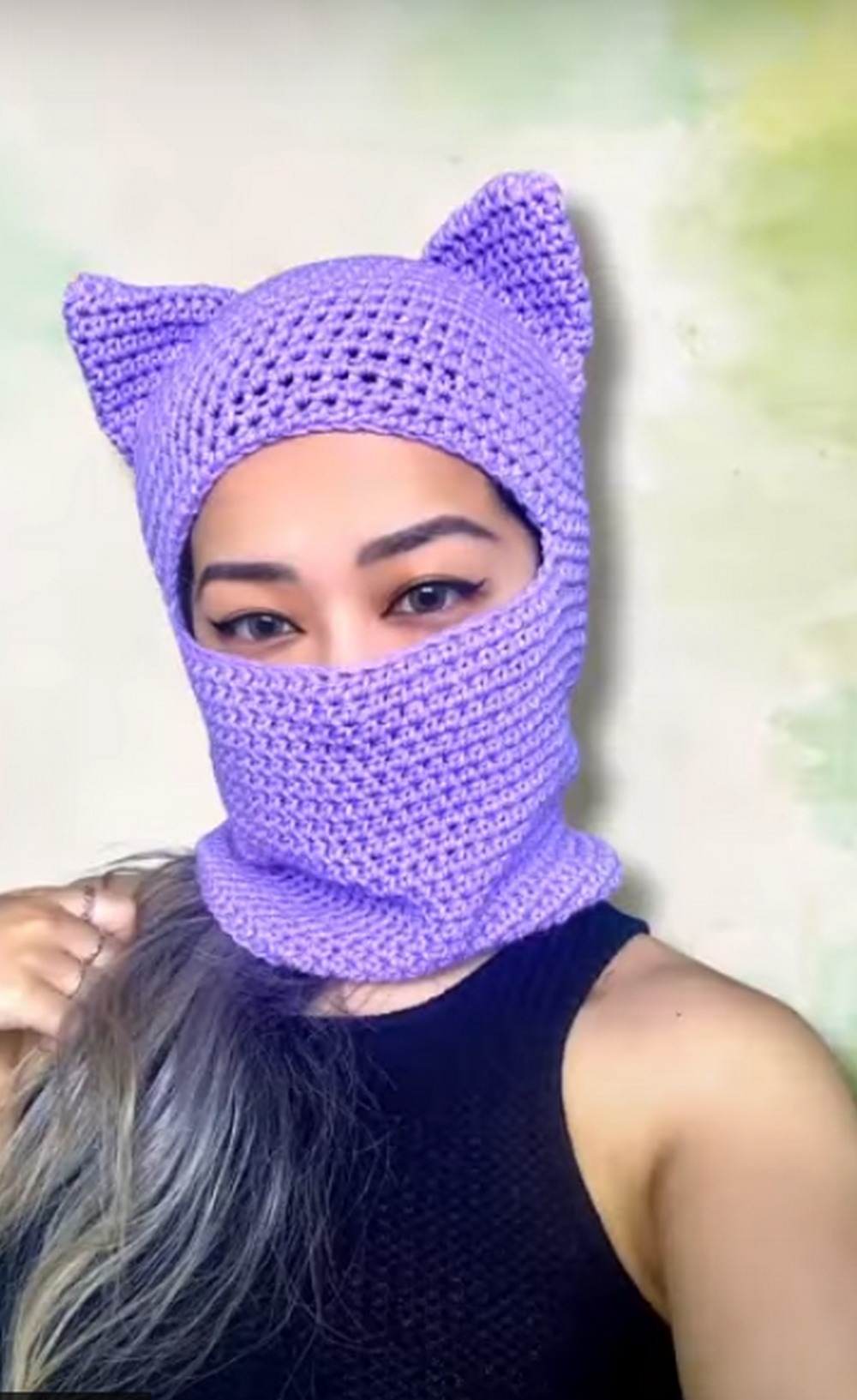 Easy Crochet Ski Mask Balaclava with Cat Ears