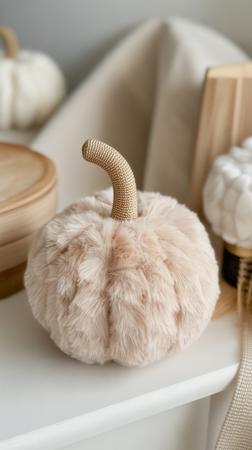Faux Fur Crochet Pumpkin