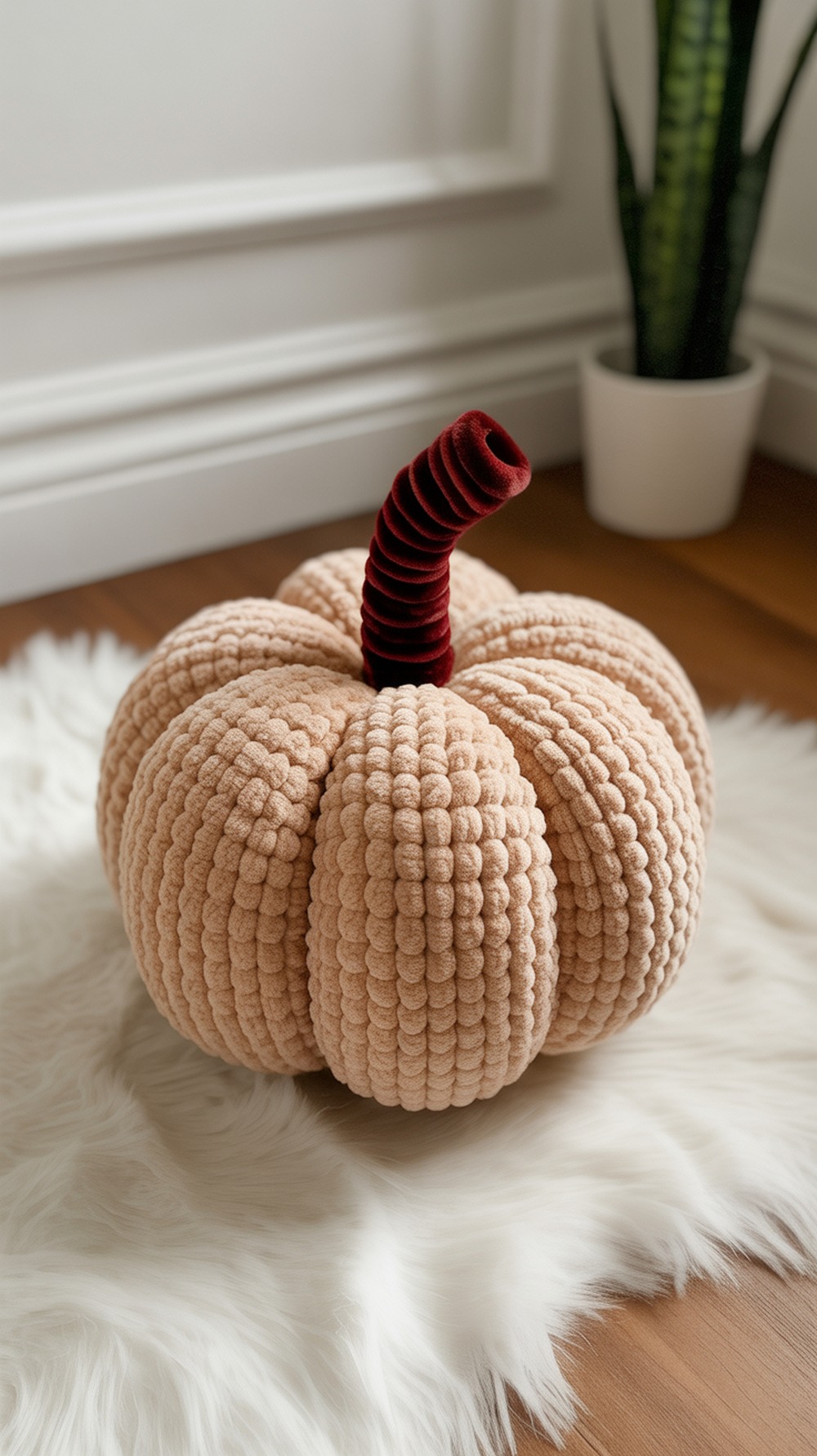 Fuzzy Chenille Crochet Pumpkin