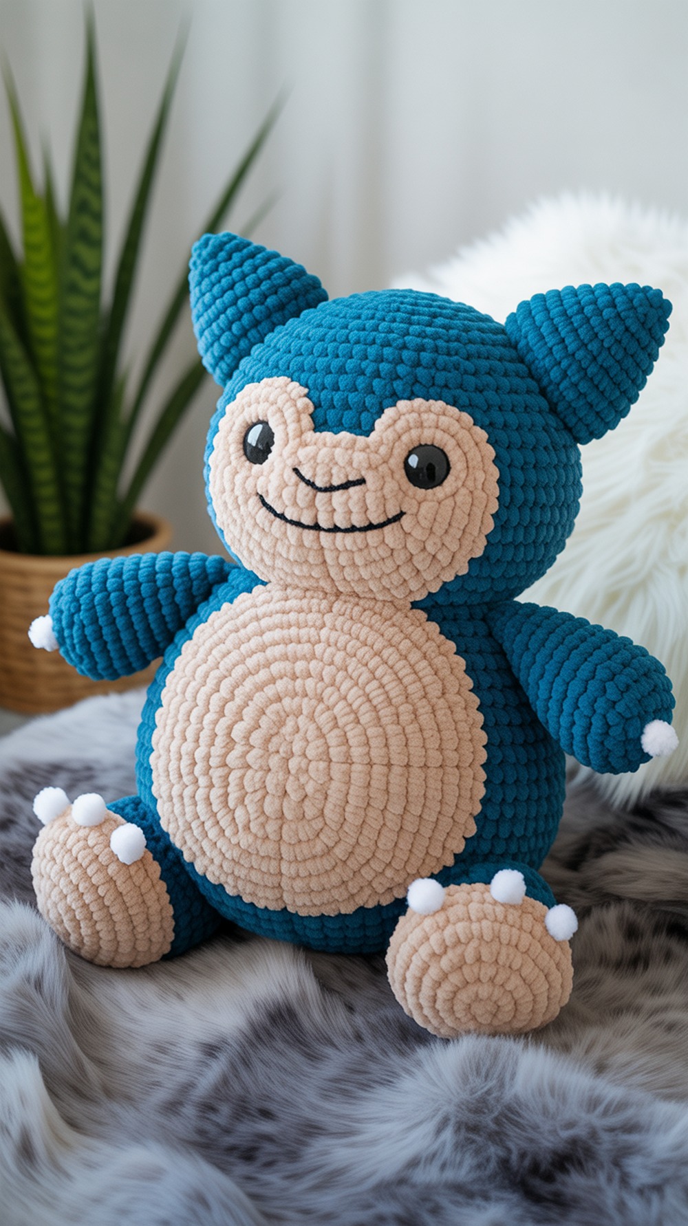 Fuzzy Chenille Snorlax Plushie