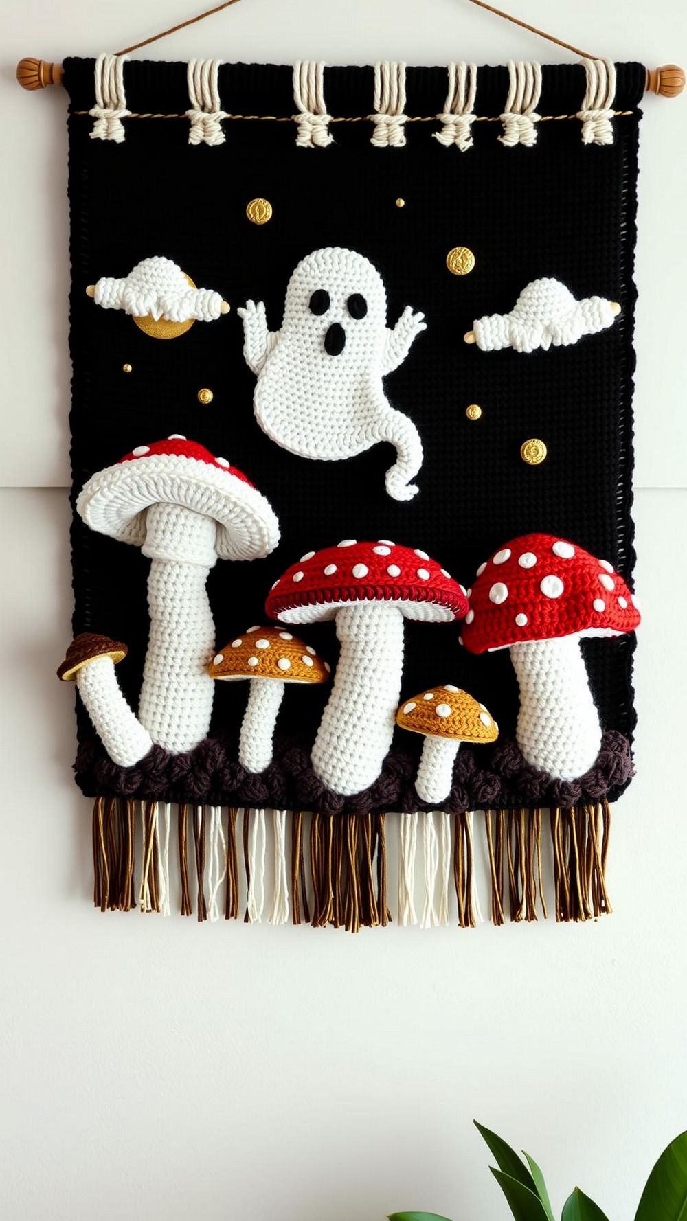 Ghost in the Mushrooms Wall Hanging