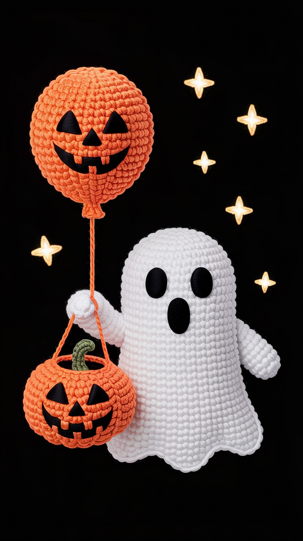 Ghost with Pumpkin Balloon Pattern