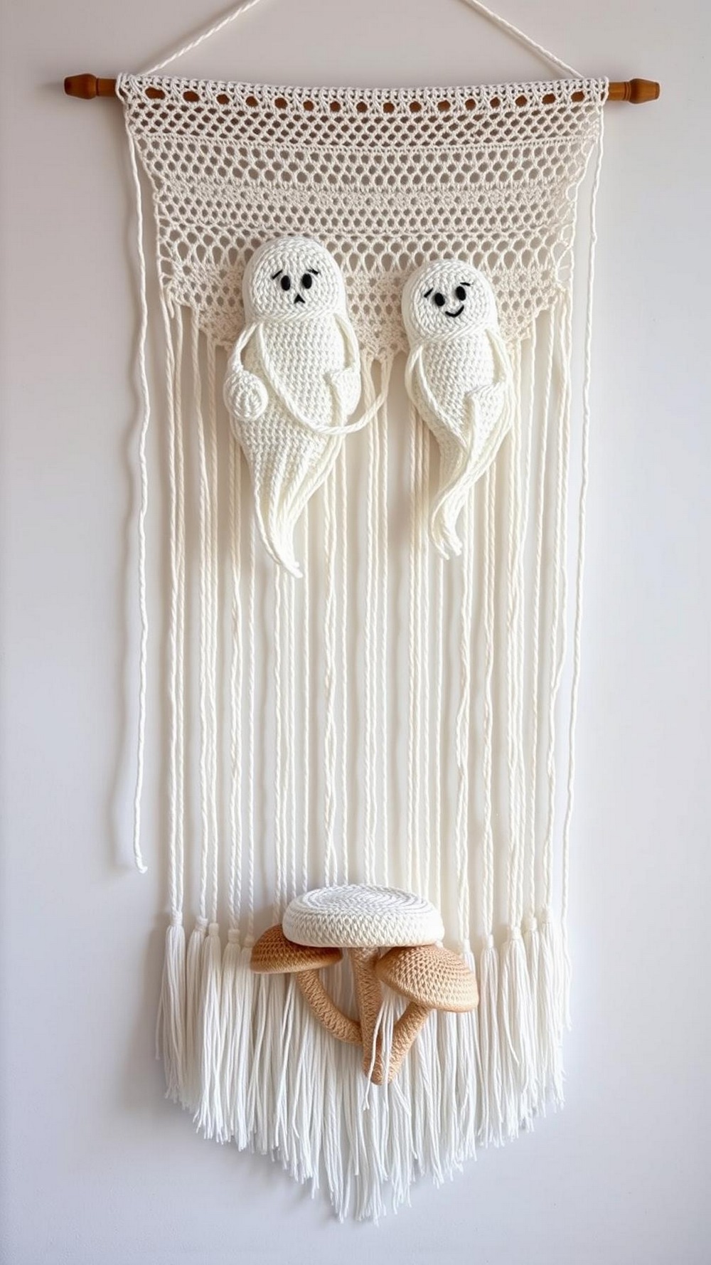 Ghostly Mushroom Wall Hanging