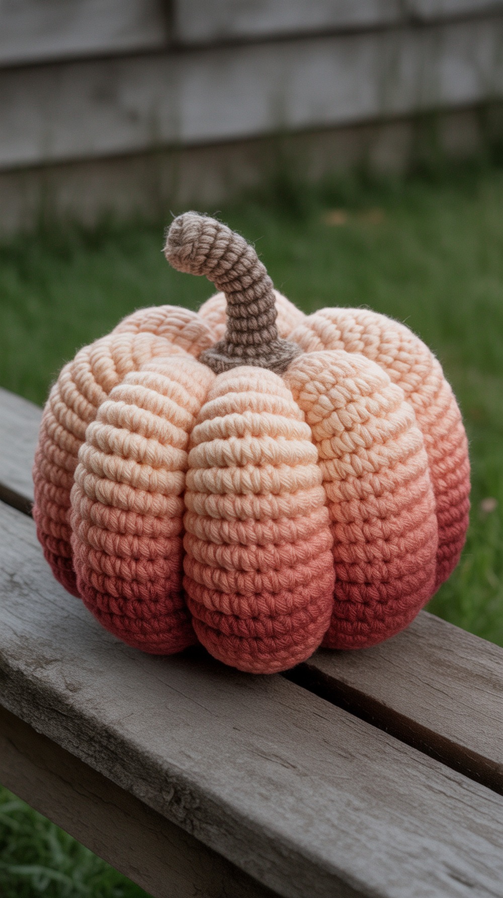 Gradient Spiral Crochet Pumpkin