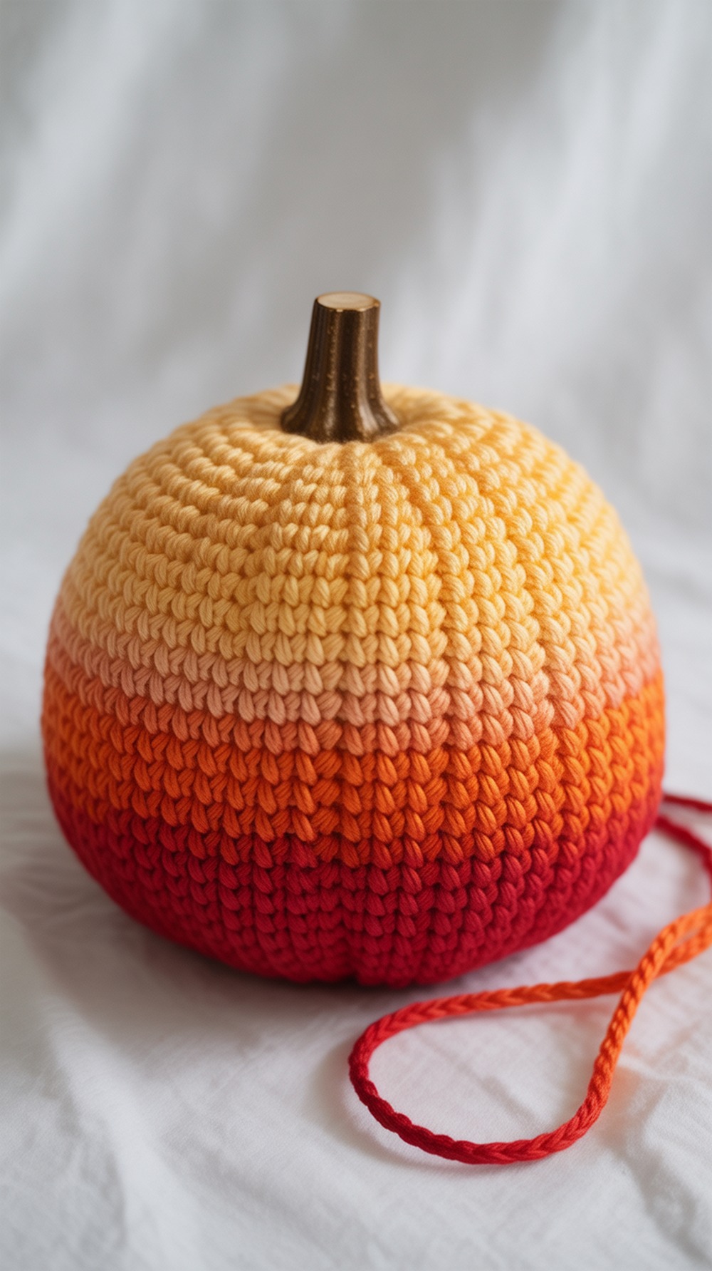 Gradient Sunset Crochet Pumpkin