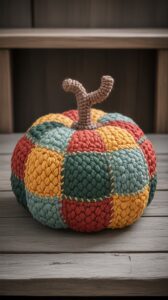 Harvest Plaid Crochet Pumpkin