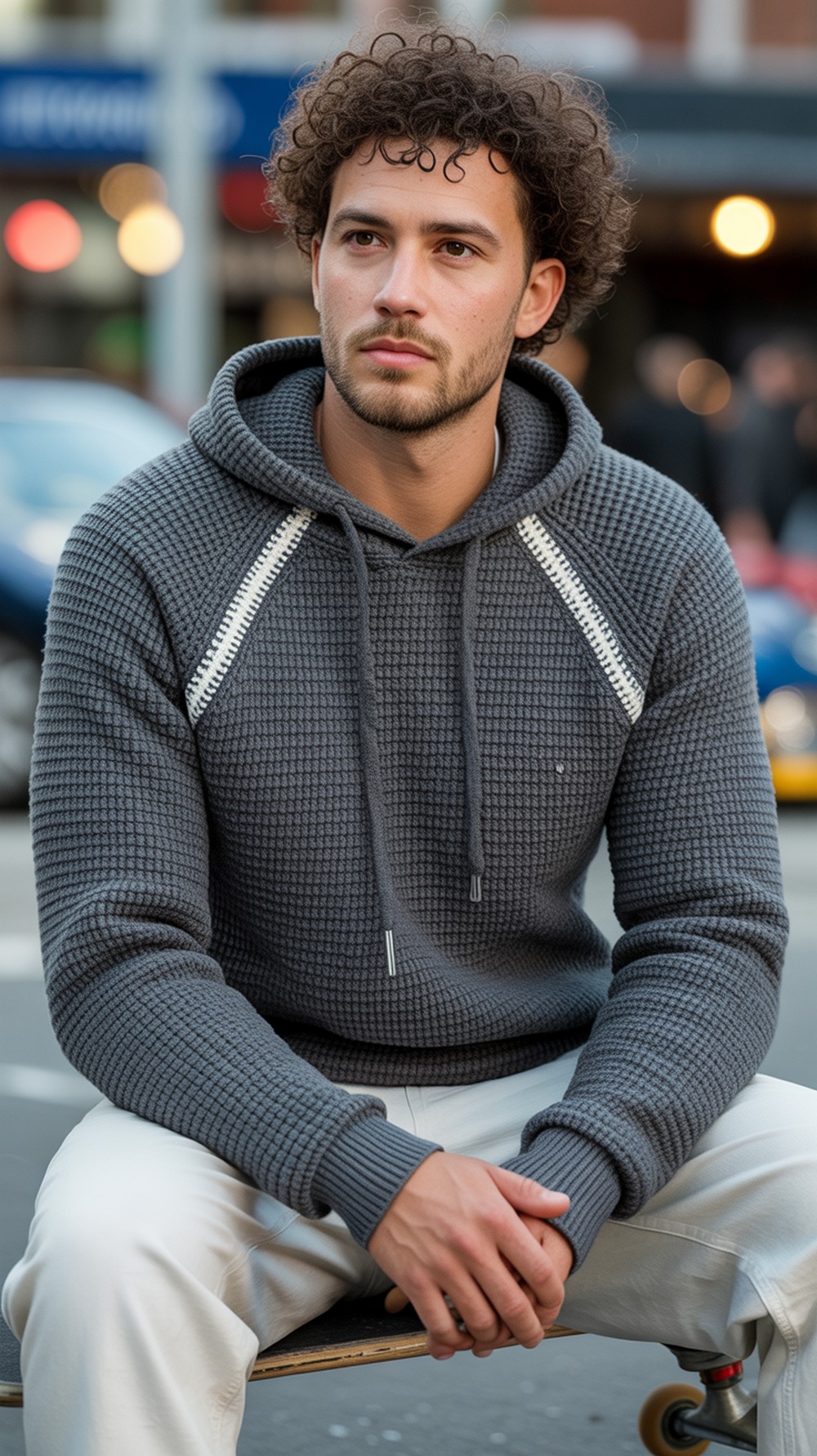 Hoodie Style Sporty Crochet Sweater