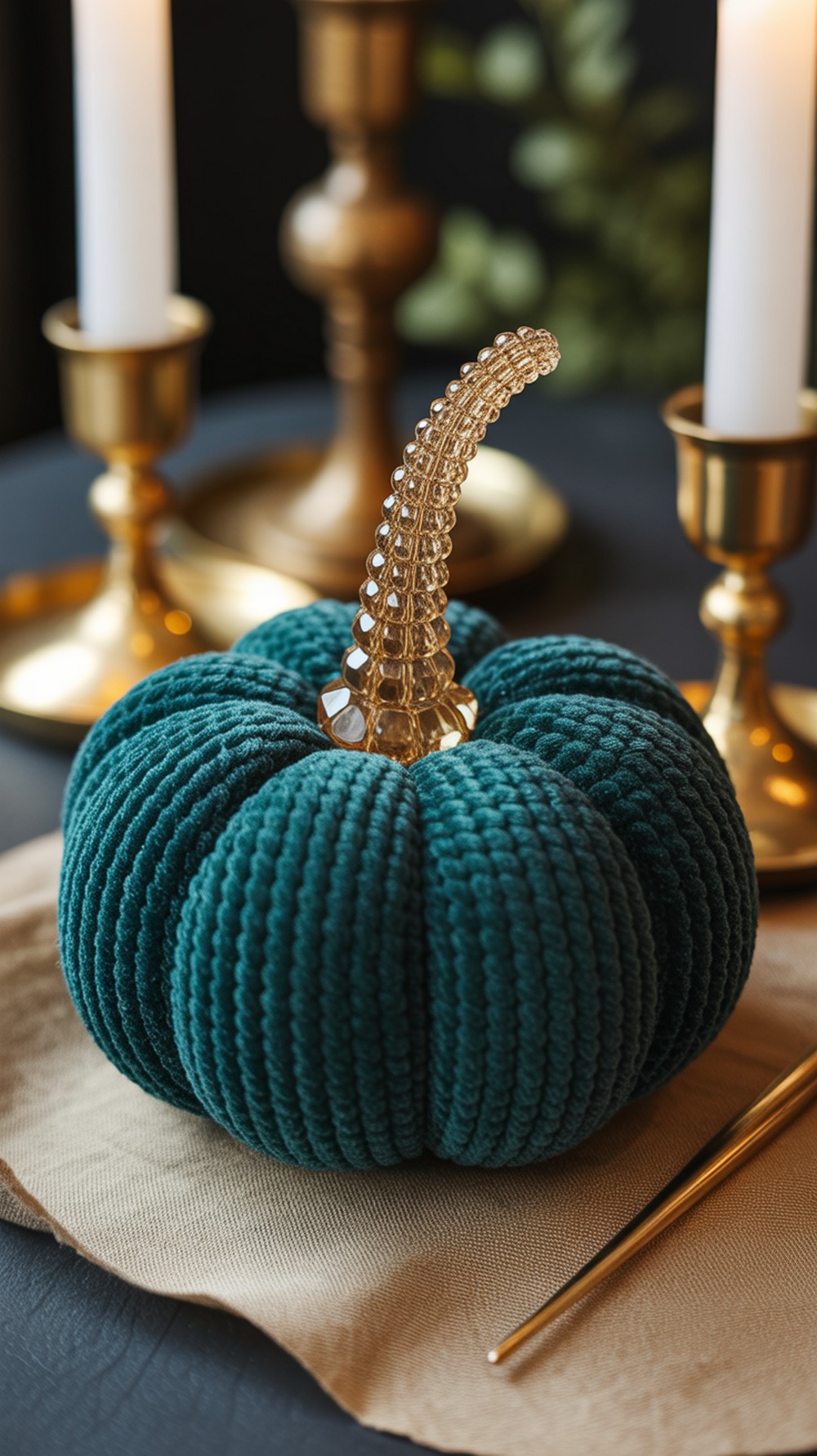 Jewel Tone Crochet Pumpkin