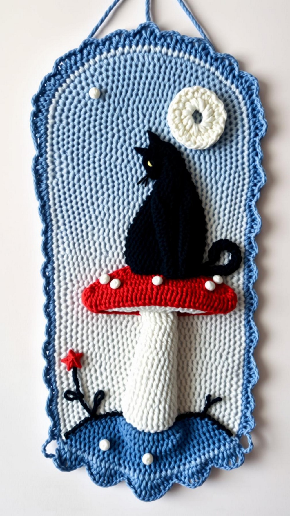 Meow Shroom Moon Wall Hanging